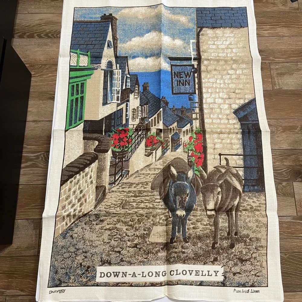 Vintage Irish Linen Tea Towels Souvenirs Set of 9 London Scotland Edinburgh